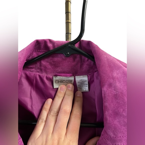 Chicos purple leather blazer jacket - Picture 4 of 5